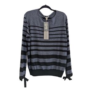 NEW Autumn Cashmere Ombre Navy and Blue Stripe sweater, size Large